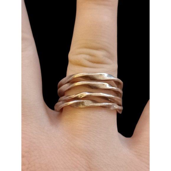 Dominique Dinouart DDD Mexico 925 Sterling Silver Twist Size 9 Ring - Picture 1 of 6